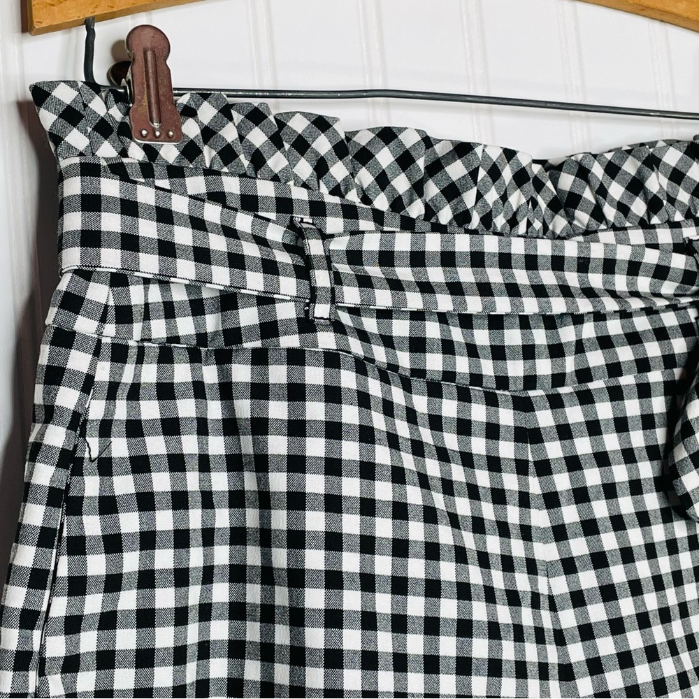 ZARA Gingham Paper Bag Shorts - Picture 4 of 7